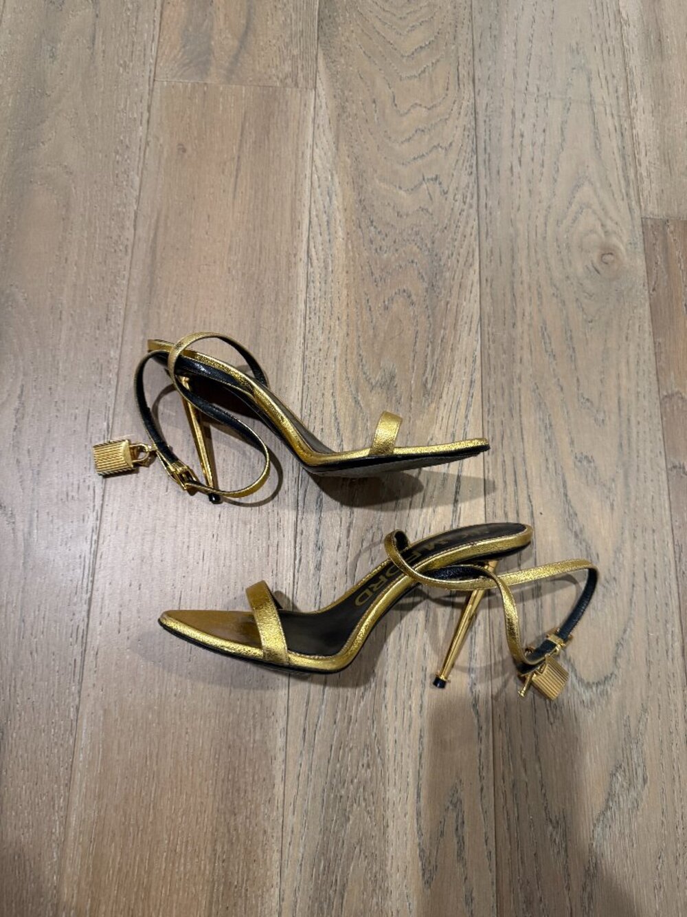 Tom Ford Gold Lock Heels - Size 36.5